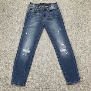 Judy Blue Women's Relaxed Fit Distressed Denim Jeans Style JB8271DK  Size:  5/27